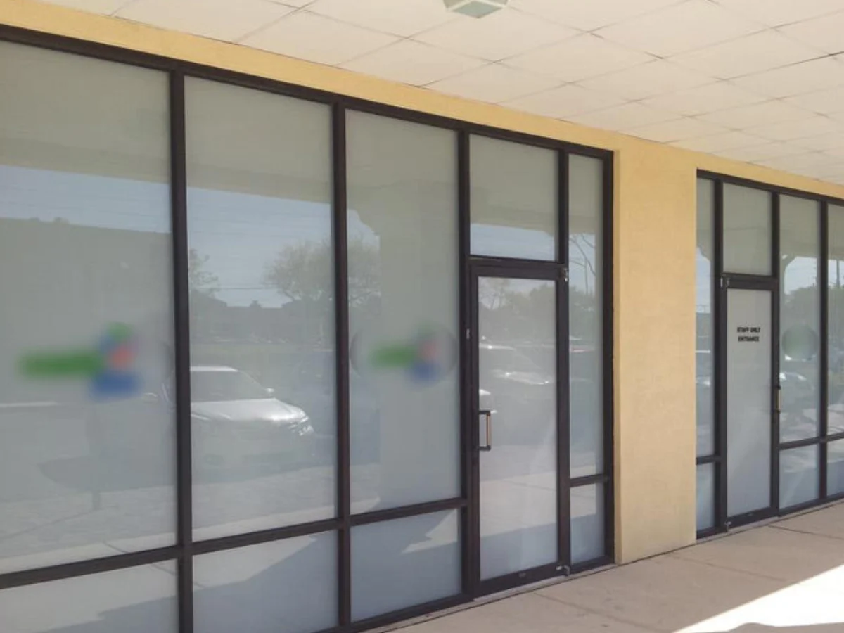 storefront after window tinting